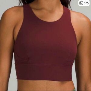 Lululemon Longline Sports bra in Red Wine Merlot
